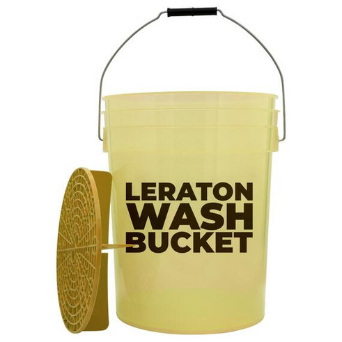 LERATON - WBY, Прозрачное ведро для мойки автомобилей с сепаратором (желтое) 20л