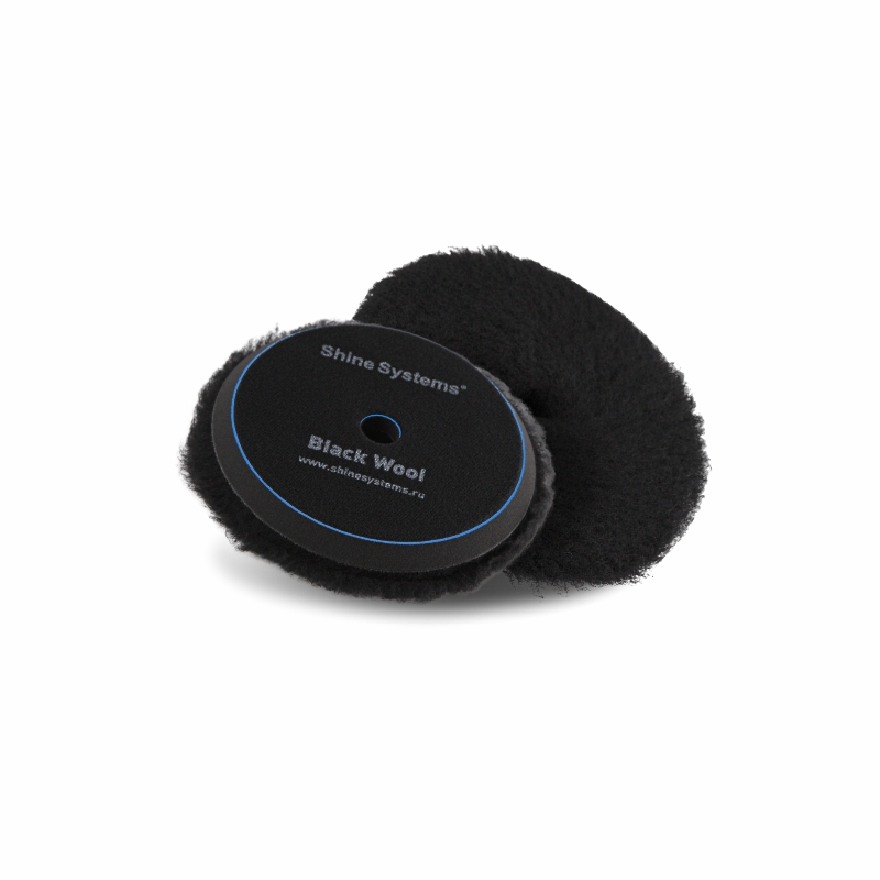 Shine Systems - Black Wool Pad, полировальный круг из черного меха, 130 мм
