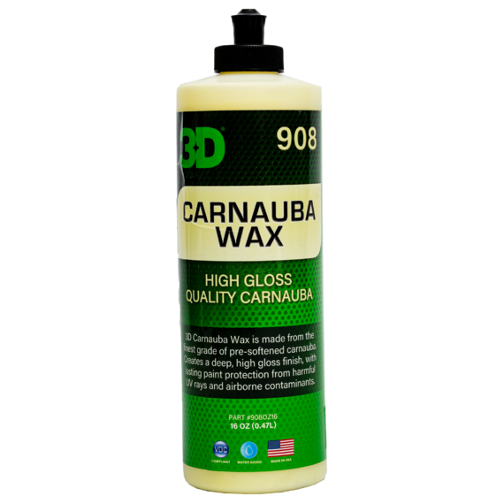3D - Carnauba Wax, Карнаубский воск для глянца, блеска и защиты ЛКП, 0,480 мл